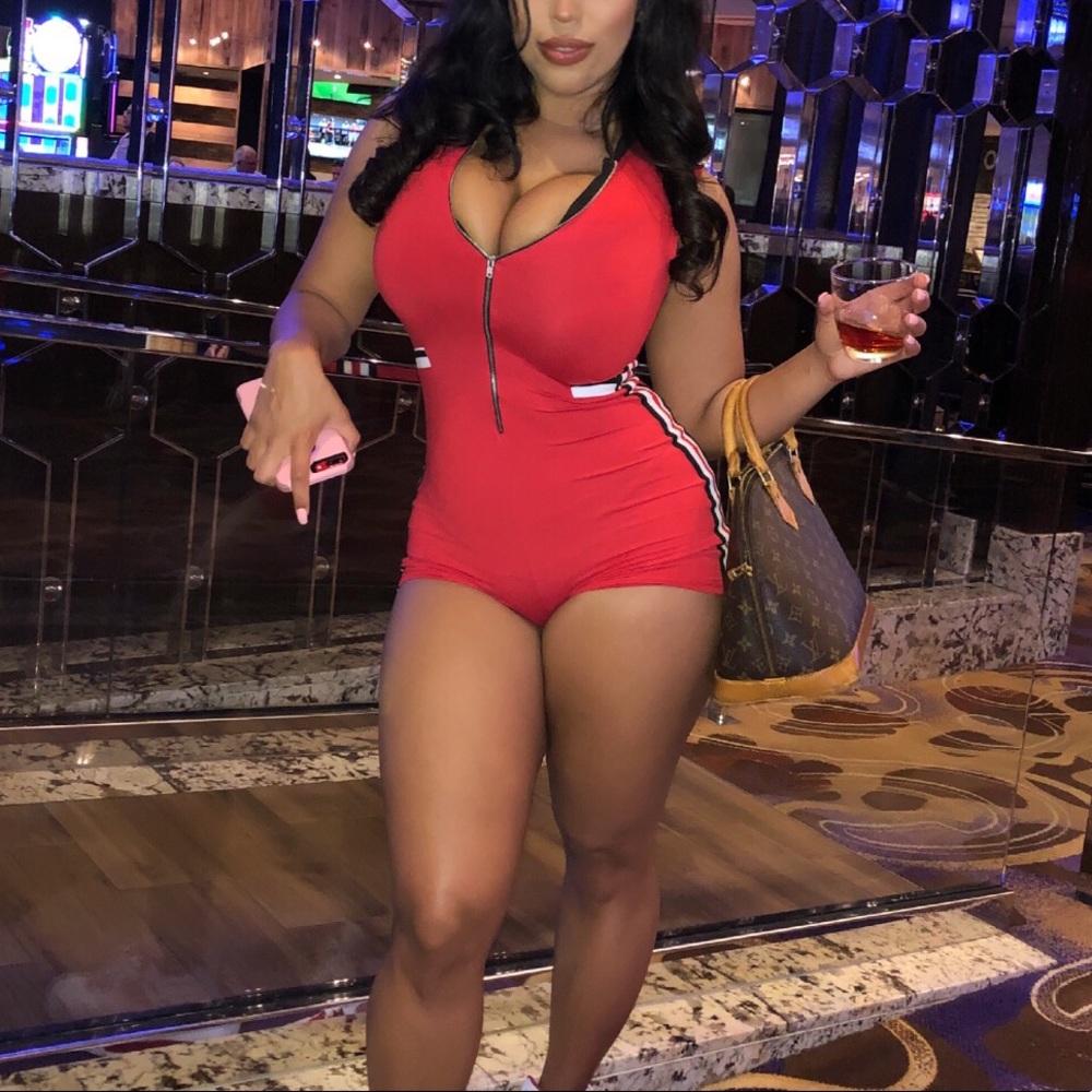 Red romper worn once !!